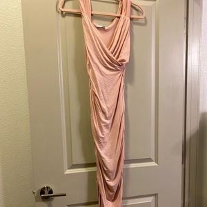 Pink Ruched Maxi Dress